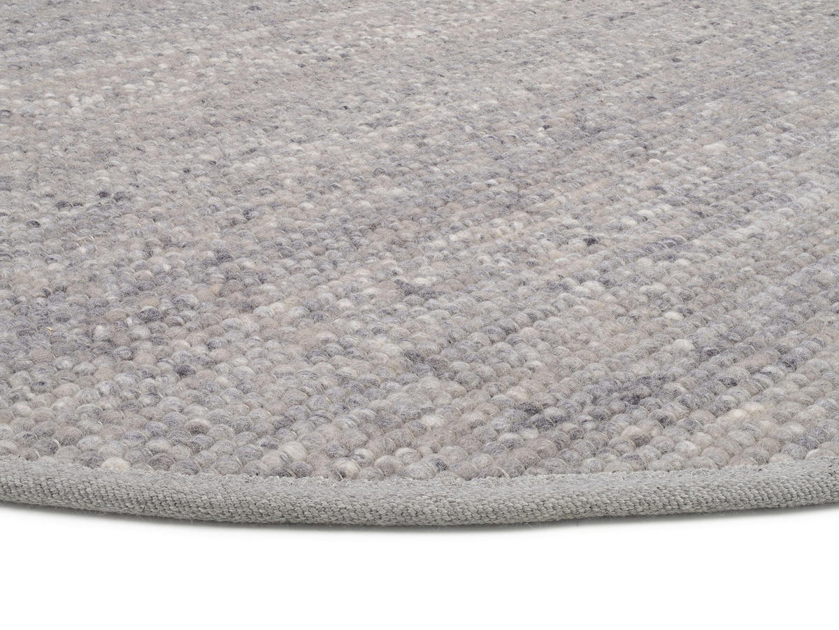 HANDWEBTEPPICH Helsinki Grau  - Grau, Basics, Textil (150/150cm) - Linea Natura