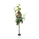 KUNSTPFLANZE 122 cm  - Dunkelrosa/Dunkelbraun, Basics, Kunststoff/Metall (122cm) - Ambia Home