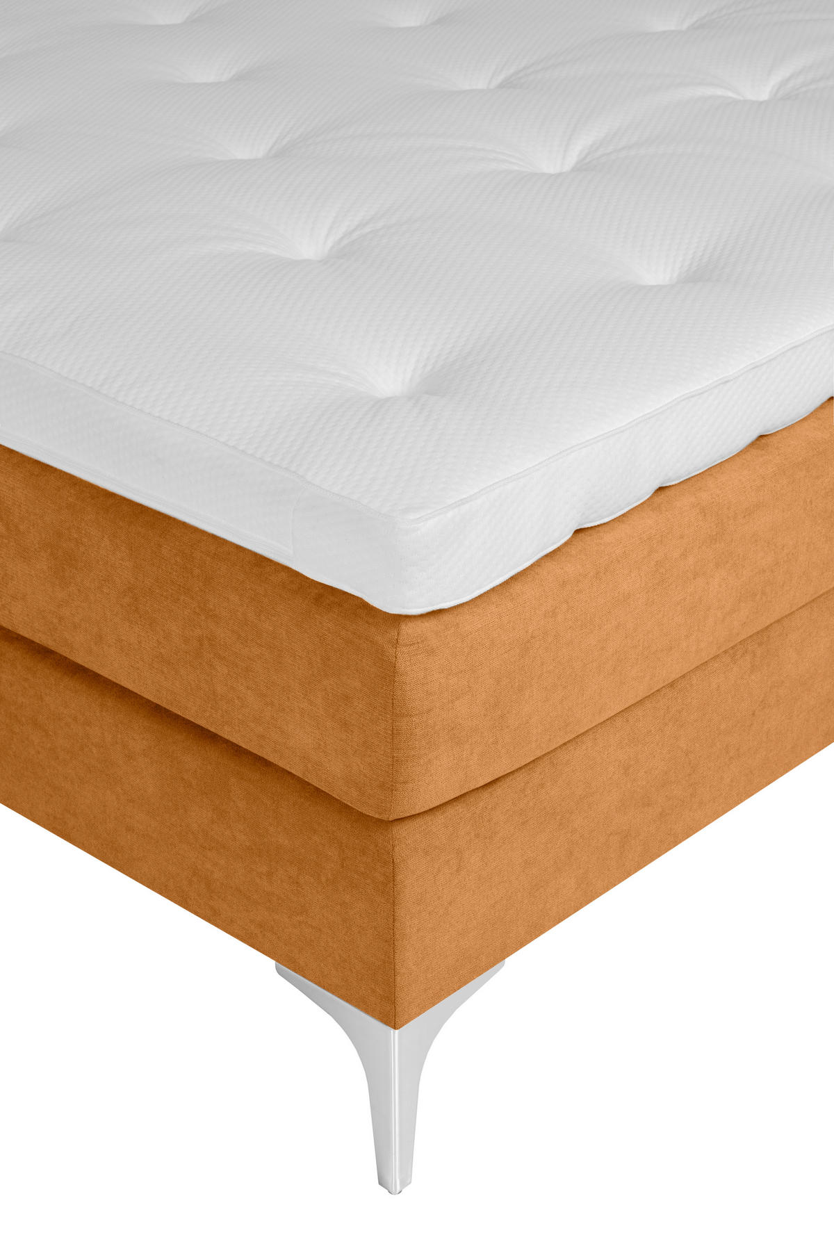 BOXSPRINGBETT 180/200 cm  in Currygelb  - Chromfarben/Currygelb, Design, Textil/Metall (180/200cm) - Welnova