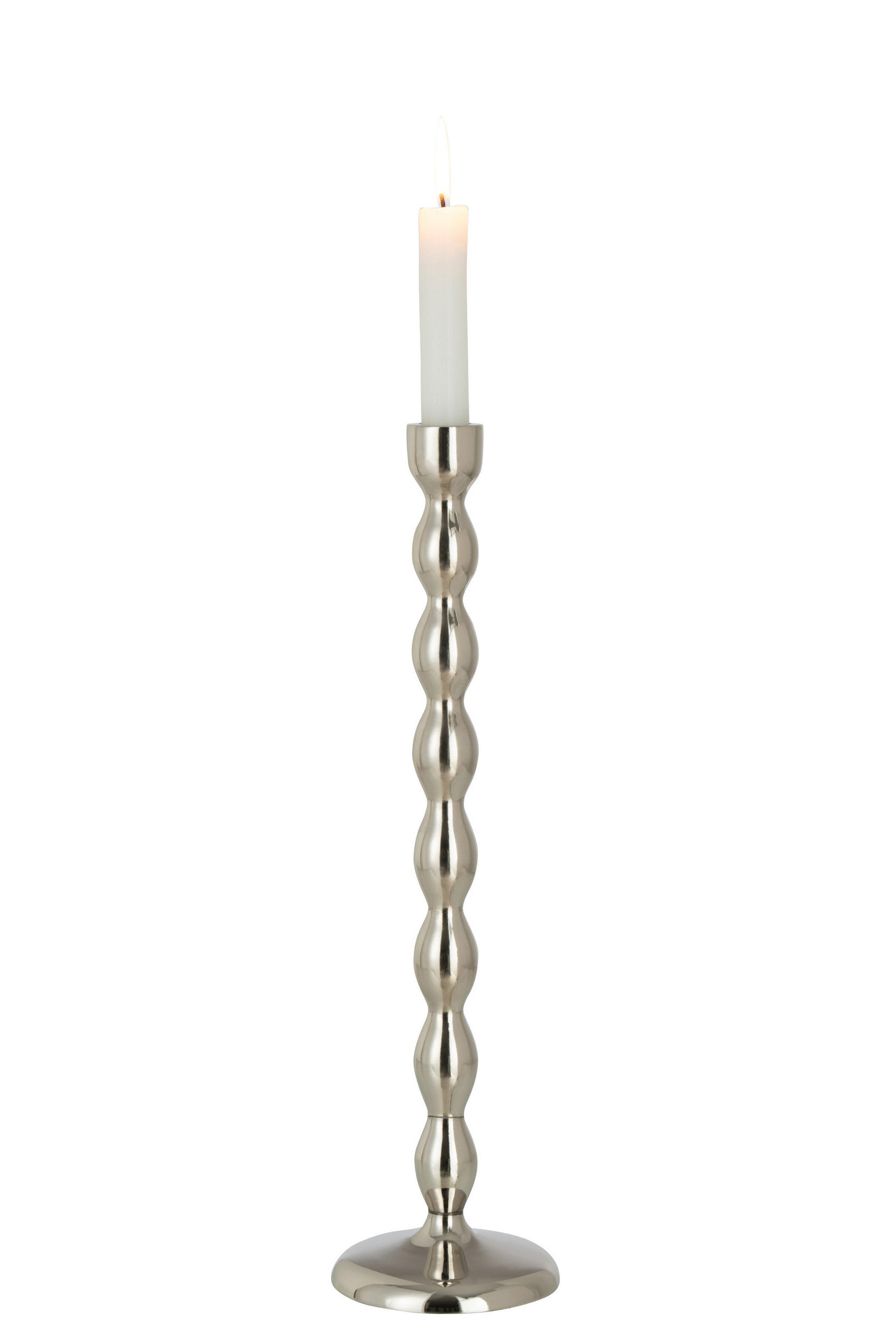 KERZENHALTER - Silberfarben, Basics, Metall (10,5/10,5/40cm) - Ambia Home