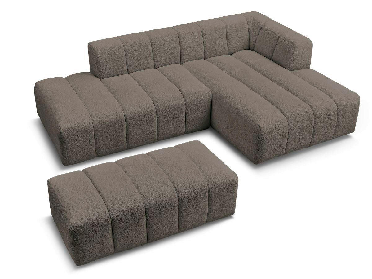 ECKSOFA  ANNECY Taupe Bouclé  - Taupe/Schwarz, MODERN, Kunststoff/Textil (262/170cm)