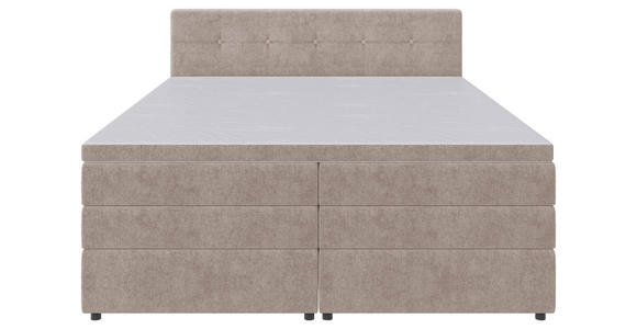 BOXSPRINGBETT 200/200 cm  in Beige  - Beige/Schwarz, KONVENTIONELL, Kunststoff/Textil (200/200cm) - Carryhome