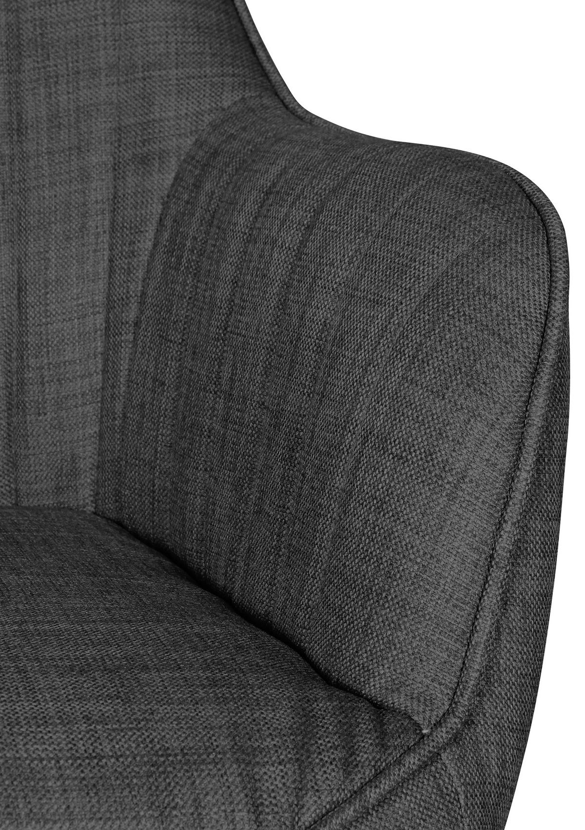 OTOČNÁ ŽIDLE, tkaná látka, antracitová - černá/antracitová, Moderní, textil/plast (65/83/65cm) - MID.YOU