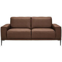 2-SITZER-SOFA in Echtleder Braun  - Schwarz/Braun, Design, Leder/Metall (180/82/92cm) - Johann Jakob