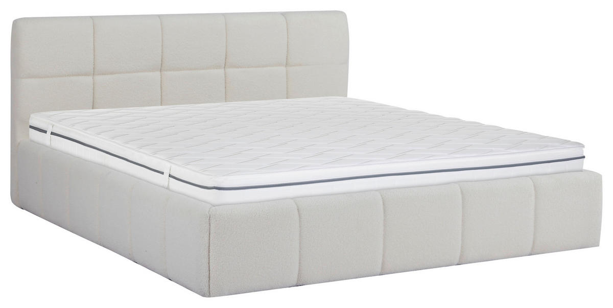ČALÚNENÁ POSTEĽ, 180/200 cm, béžová - čierna/béžová, Modern, kov/drevo (180/200cm) - Livetastic