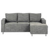 ECKSOFA Grau Struktur  - Chromfarben/Grau, Design, Textil/Metall (200/144cm) - MID.YOU
