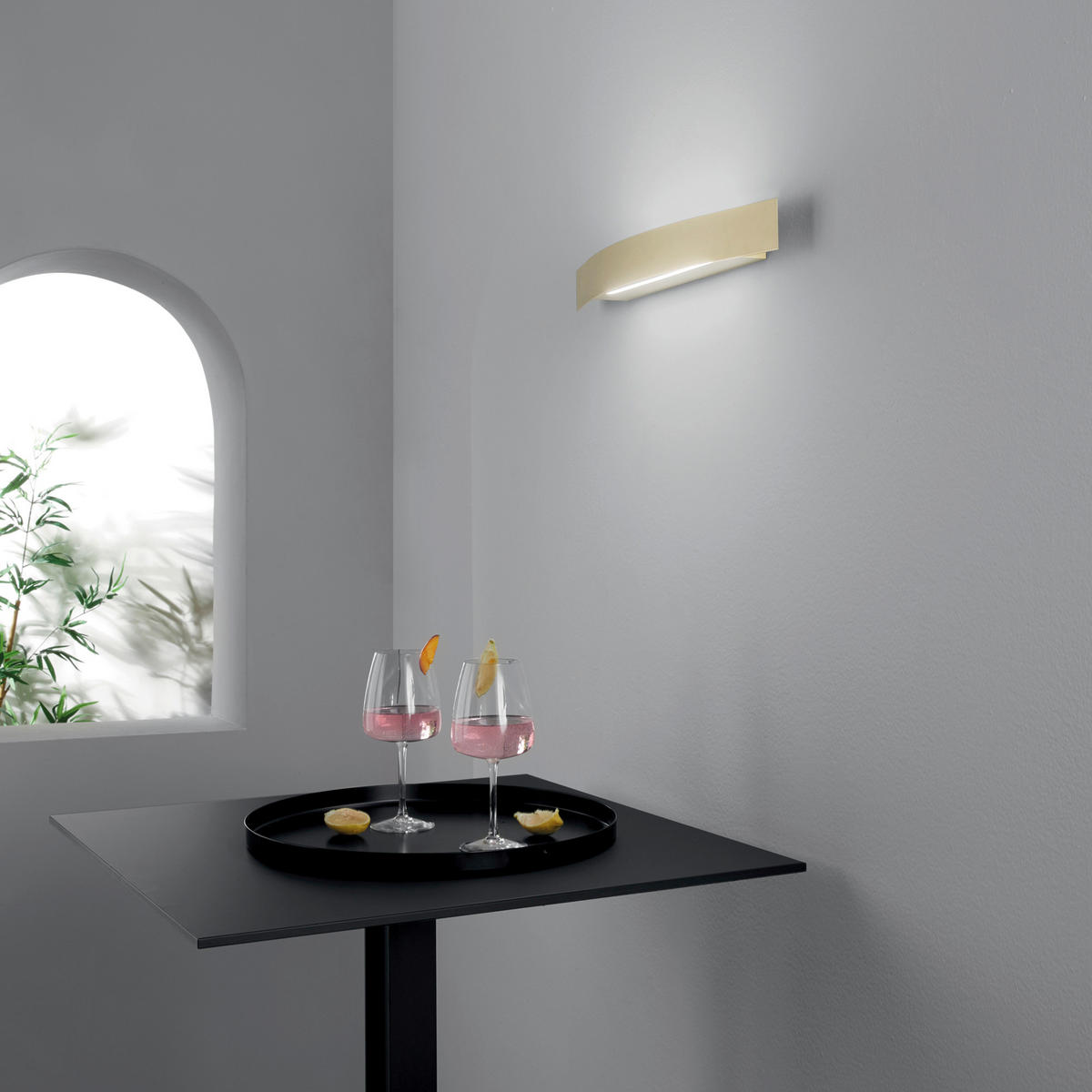 LED-WANDLEUCHTE 60/6/8,5 cm   - Goldfarben/Weiß, Design, Kunststoff/Metall (60/6/8,5cm)