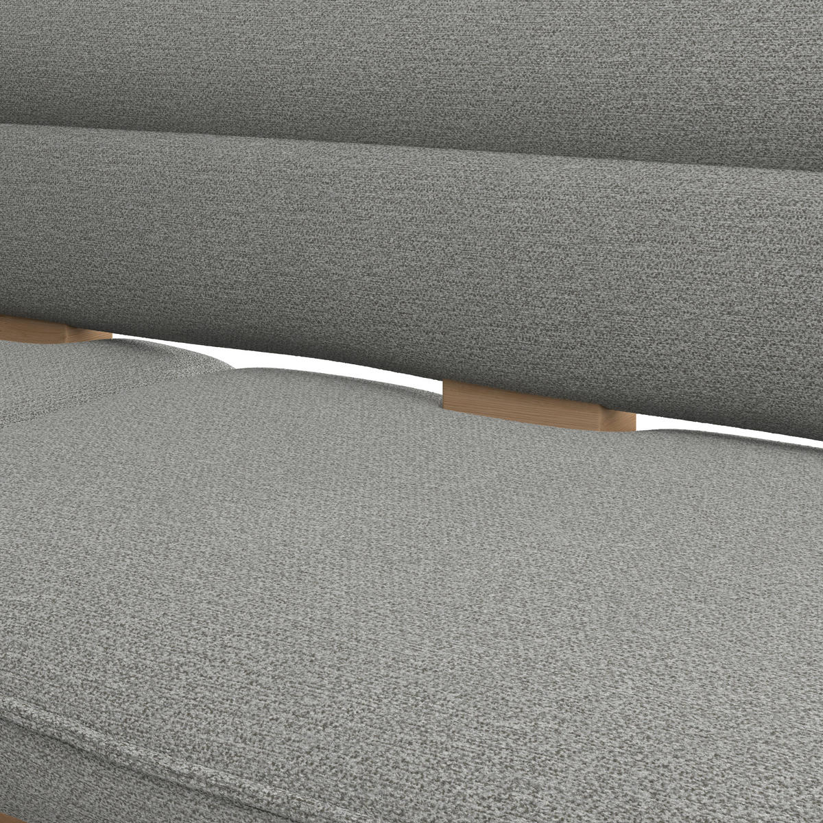 ECKBANK 170/232 cm Webstoff Hellgrau Eiche Sperrholz   - Eichefarben/Hellgrau, KONVENTIONELL, Holz/Textil (170/232cm) - Livetastic