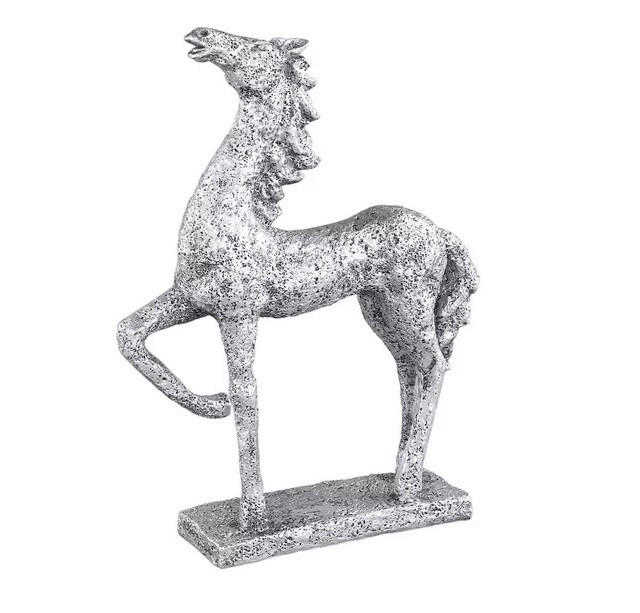 UKRASNI KONJ - srebrna, Dizajnerski, plastika (32/8/41.5cm)