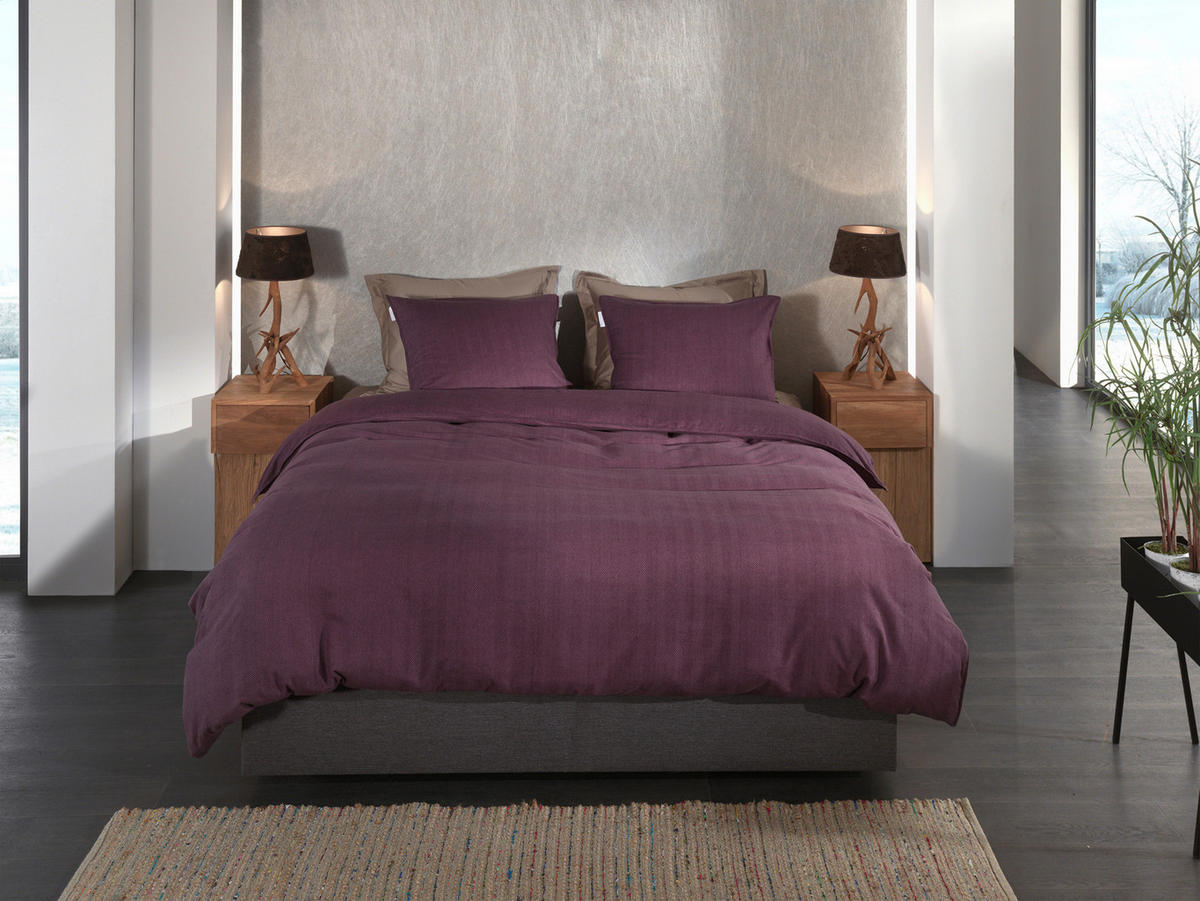 BETTWÄSCHE Spina Flanell 155/220 cm  - Dunkelrot, Basics, Textil (155/220cm)