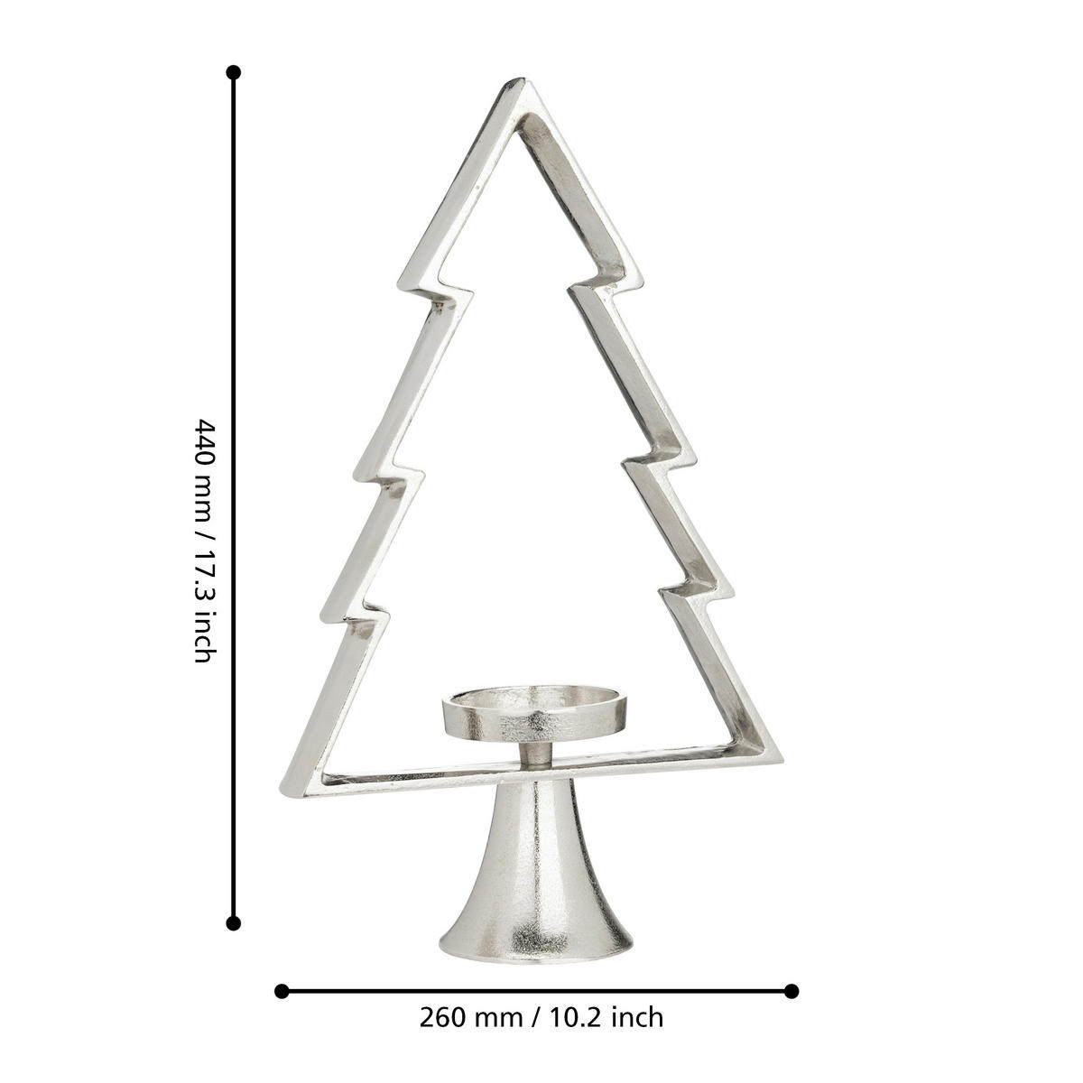 KERZENHALTER - Chromfarben, LIFESTYLE, Metall (26/9.5/44cm)