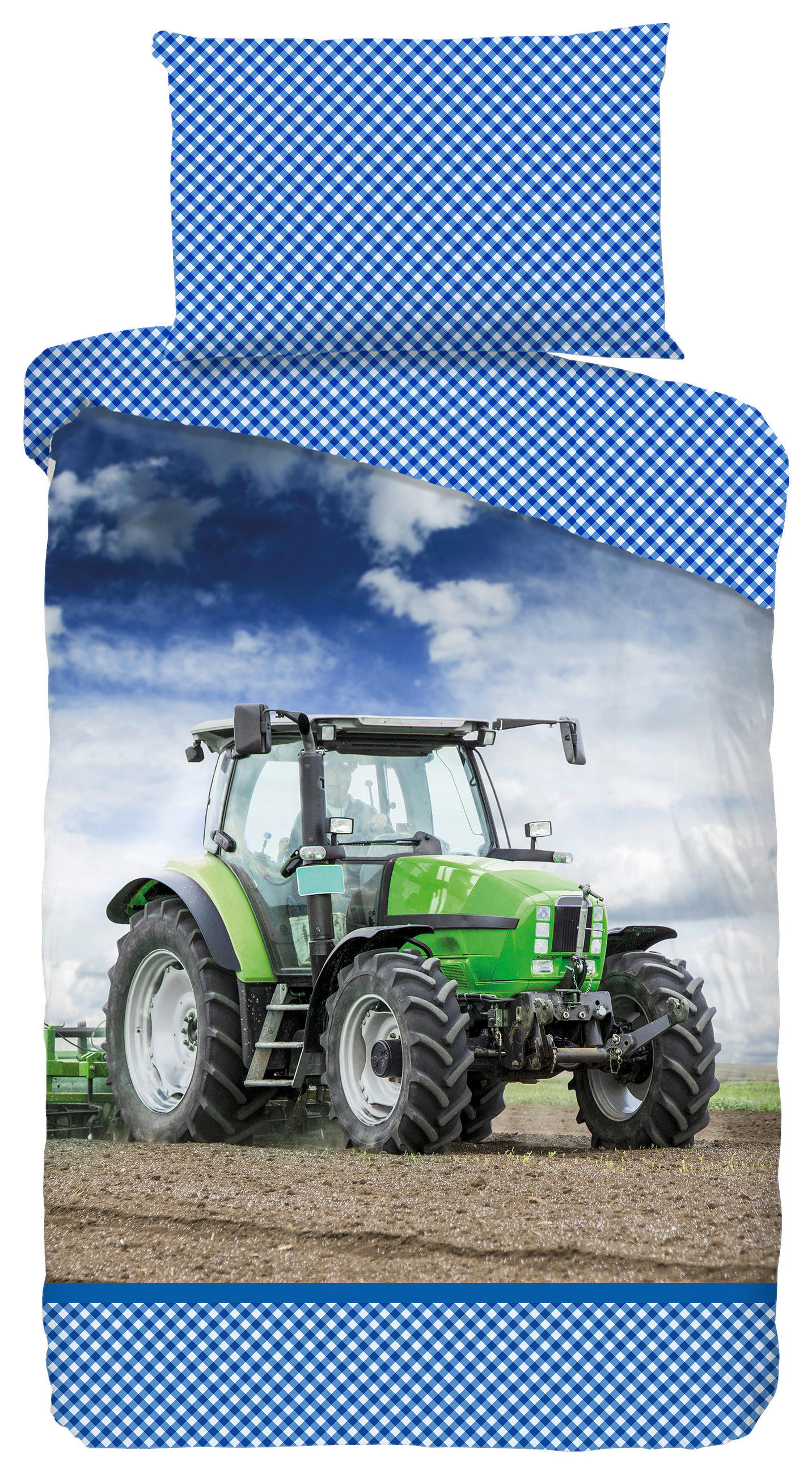 Bettwäsche 140x200 cm Traktor Renforce, Multicolor