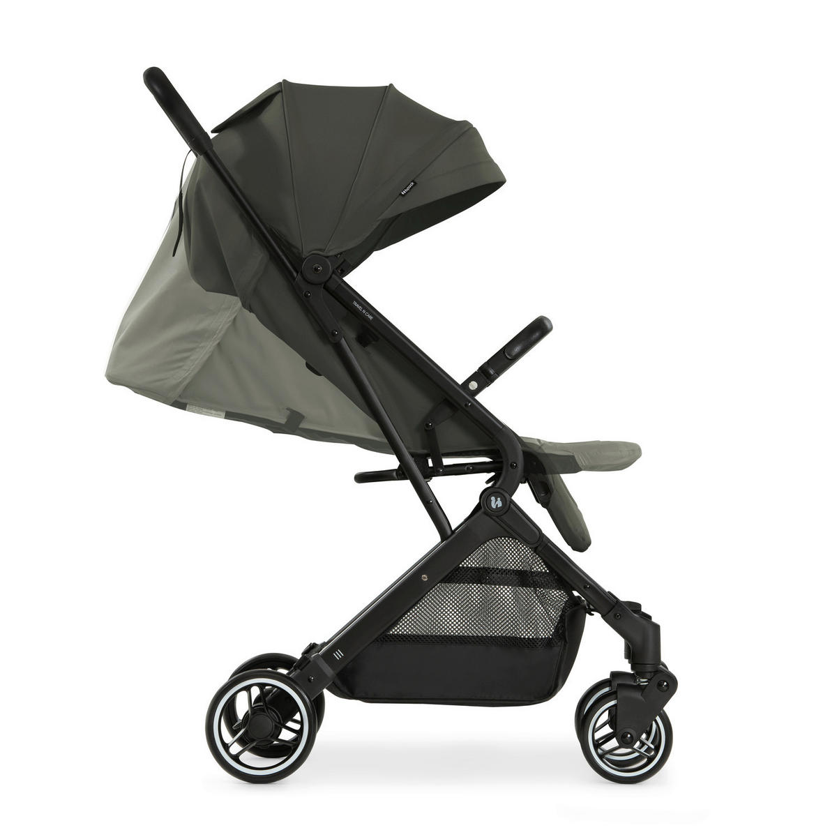BUGGY Travel N Care  - Schwarz/Olivgrün, Basics, Metall (86/50/104cm) - Hauck