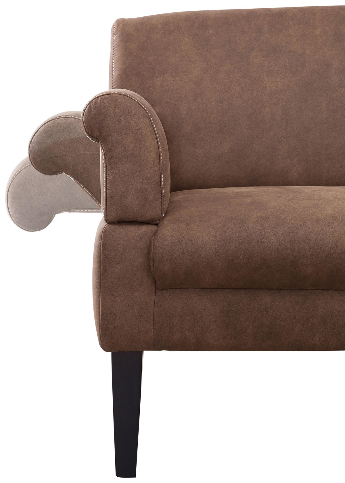 2-SITZER-SOFA in Mikrofaser Braun  - Beige/Schwarz, Konventionell, Holz/Textil (152/97/78cm) - Sit & More