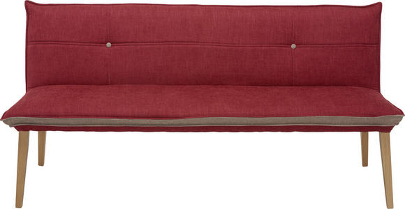 SITZBANK 179/80/60 cm in Grau, Rot, Eichefarben - Eichefarben/Rot, KONVENTIONELL, Holz/Textil (179/80/60cm) - Voleo
