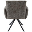 ARMLEHNSTUHL  Sitzfläche 360° drehbar, inklusive Armlehnen Webstoff  - Schwarz/Braun, Design, Textil/Metall (68/88/66cm) - Hom`in