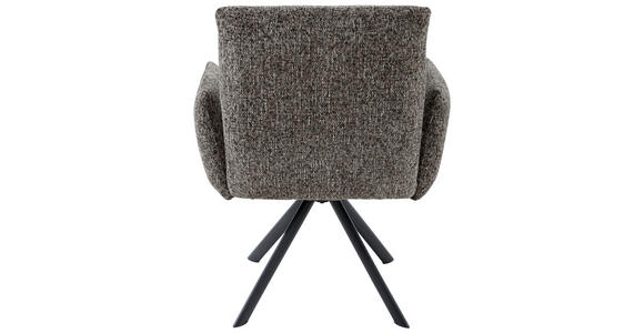 ARMLEHNSTUHL  Sitzfläche 360° drehbar, inklusive Armlehnen Webstoff  - Schwarz/Braun, Design, Textil/Metall (68/88/66cm) - Hom`in