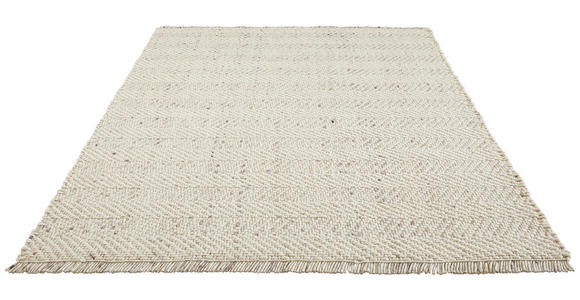HANDWEBTEPPICH 70/130 cm Kärnten Weiß, Beige  - Beige/Weiß, Basics, Textil (70/130cm) - Linea Natura