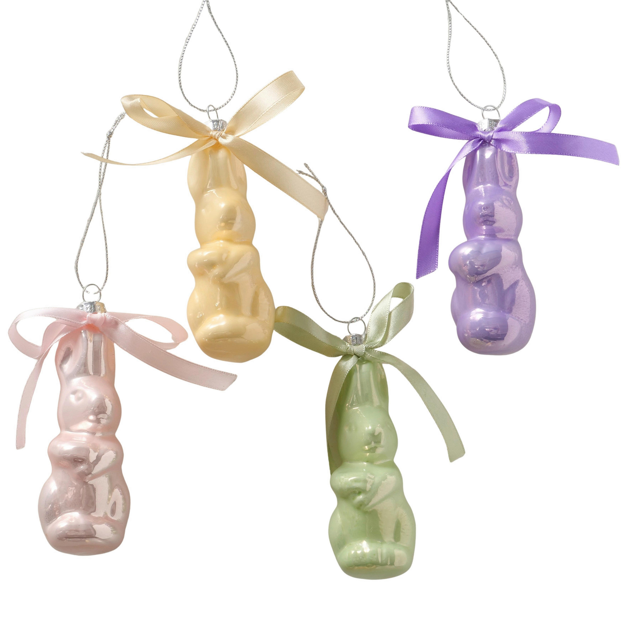 FÜGGŐDÍSZ - lila/világos rózsaszín, Basics, Üveg/textil (3,5/4,8/12cm)