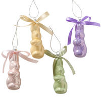 FÜGGŐDÍSZ - lila/világos rózsaszín, Basics, Üveg/textil (3,5/4,8/12cm)