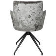 ARMLEHNSTUHL  Stoffauswahl, Sitzfläche 360° drehbar, automatische Rückholfunktion Samt  - Anthrazit/Schwarz, Design, Textil/Metall (59/89,5/63cm) - Novel