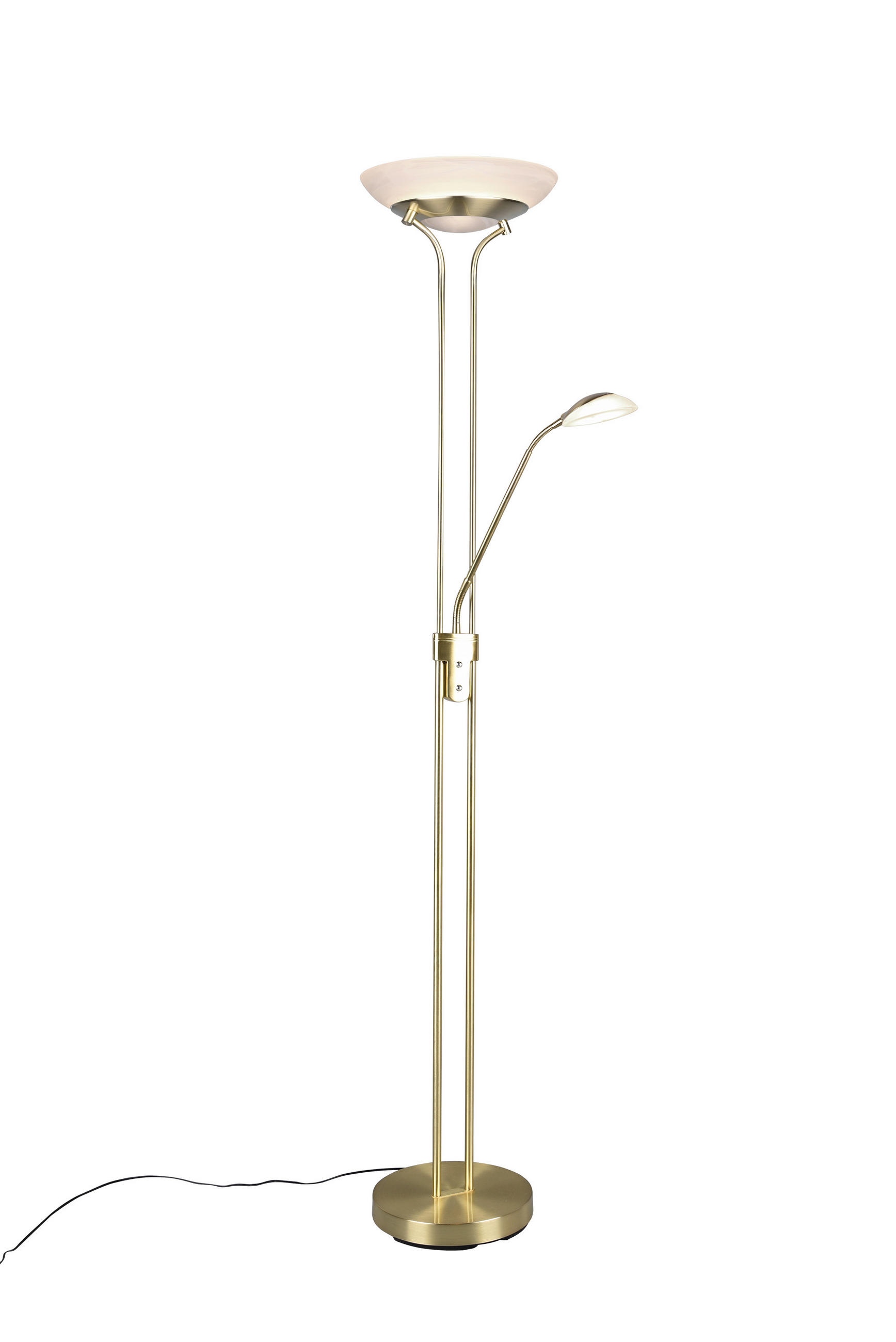 LED LAMPA OSVĚTLUJÍCÍ STROP - alabastrová/barvy mosazi, Basics, kov/sklo (32,5/180cm) - Novel