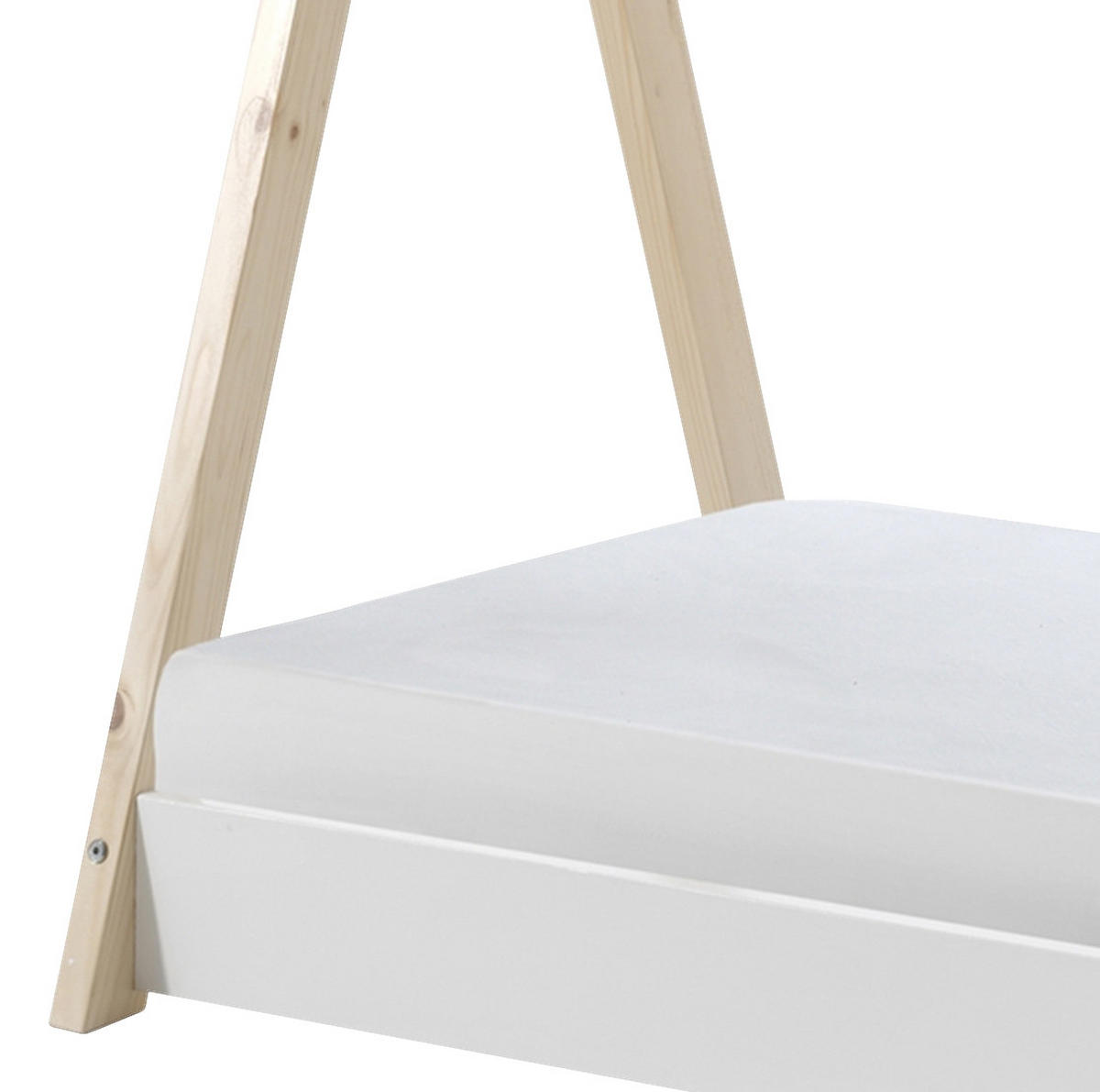 DOMČEKOVÁ POSTEĽ, 70/140 cm biela, farba borovice - biela/farba borovice, Modern, drevo/kompozitné drevo (70/140cm) - MID.YOU