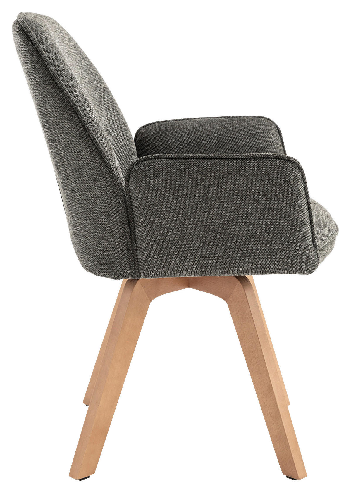 STUHL-SET Webstoff Anthrazit, Buchefarben Buche  - Anthrazit/Buchefarben, MODERN, Holz/Textil (57/89/61cm) - MID.YOU