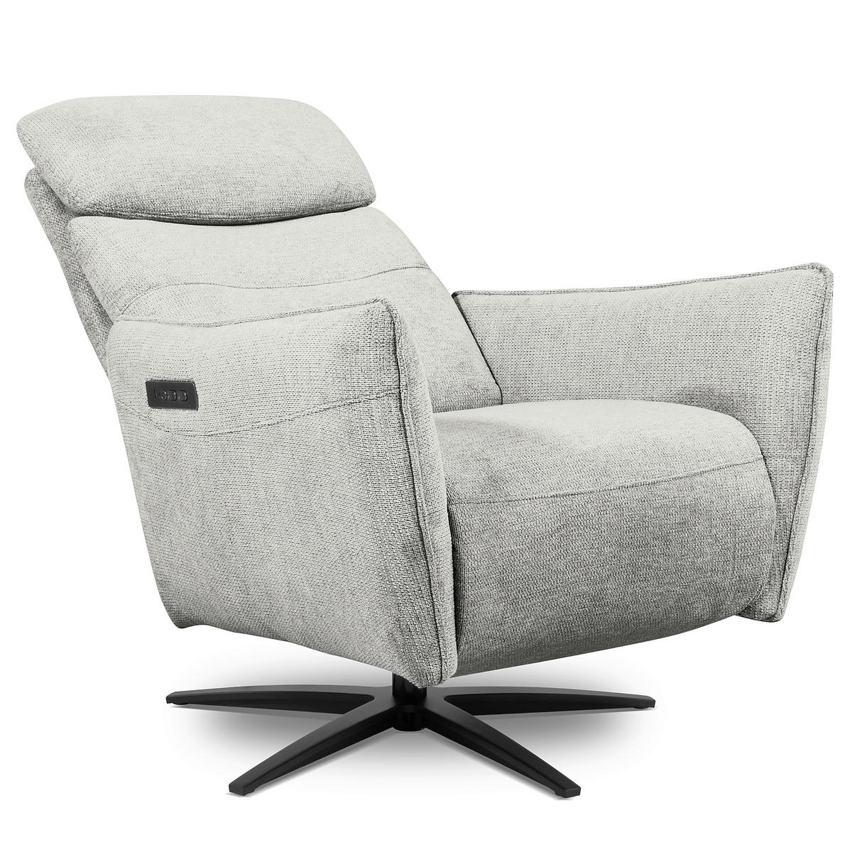 RELAXSESSEL in Textil Grau  - Schwarz/Grau, Design, Textil/Metall (77/107/88cm) - Livetastic