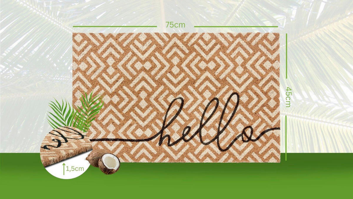 KOKOSMATTE 45/75 cm Mix Mats  - Hellbraun/Schwarz, Basics, Naturmaterialien/Kunststoff (45/75cm) - Hanse Home