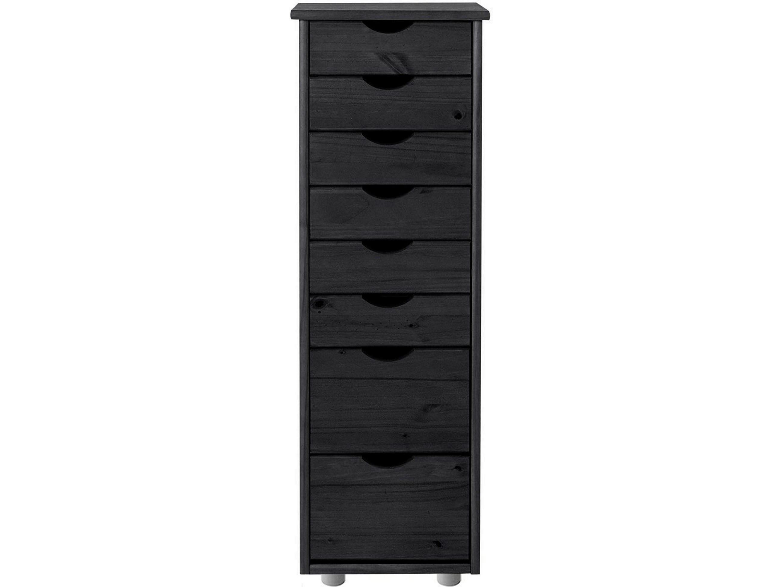 KOMMODE GENOVA, 34/102/39 cm, 8 Schublade(n)  - Silberfarben/Schwarz, Design, Holz/Kunststoff (34/102/39cm) - Livetastic