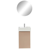 GÄSTEBAD - Koralle/Schwarz, MODERN, Keramik/Holzwerkstoff (60cm) - Celina Home