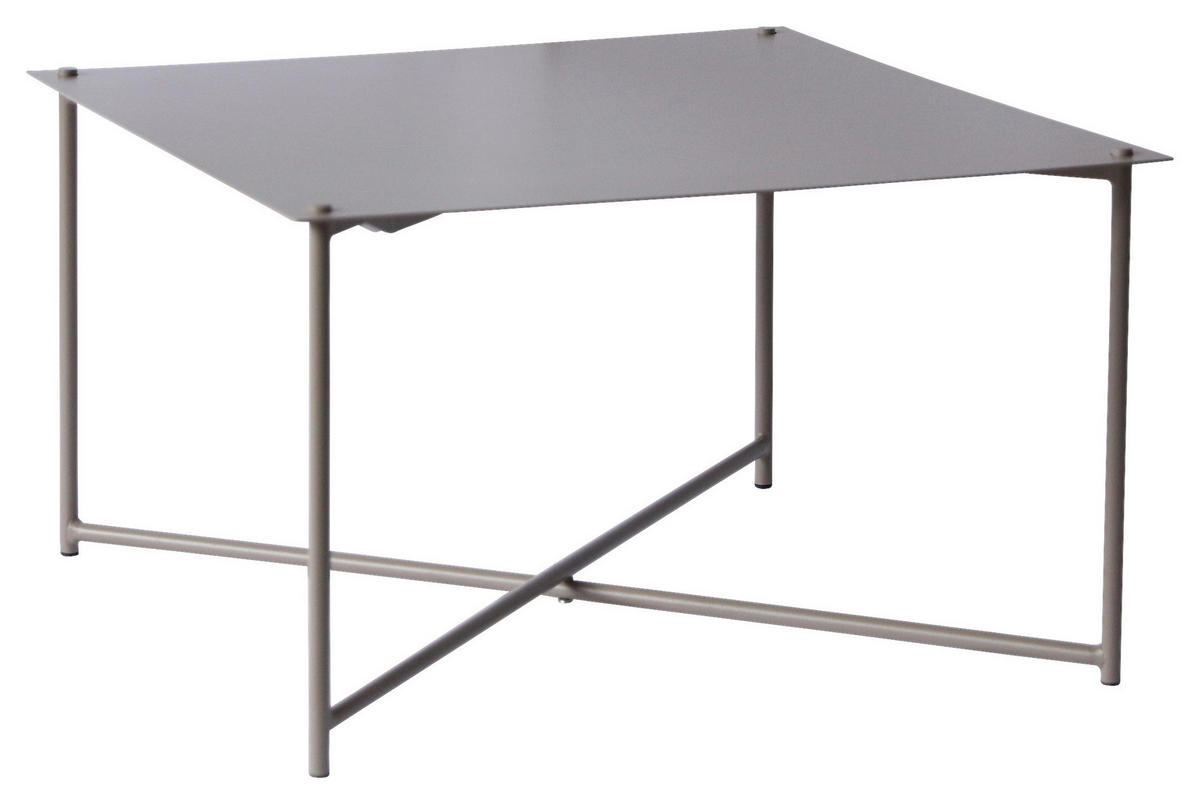 COUCHTISCH 70/70/42 cm quadratisch Taupe  - Taupe/Anthrazit, Design, Metall (70/70/42cm) - Xora