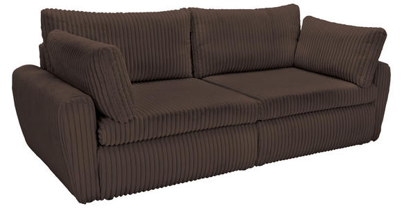 SCHLAFSOFA in Cord, Plüsch Dunkelbraun  - Dunkelbraun/Schwarz, MODERN, Kunststoff/Textil (240/90/120cm) - Carryhome