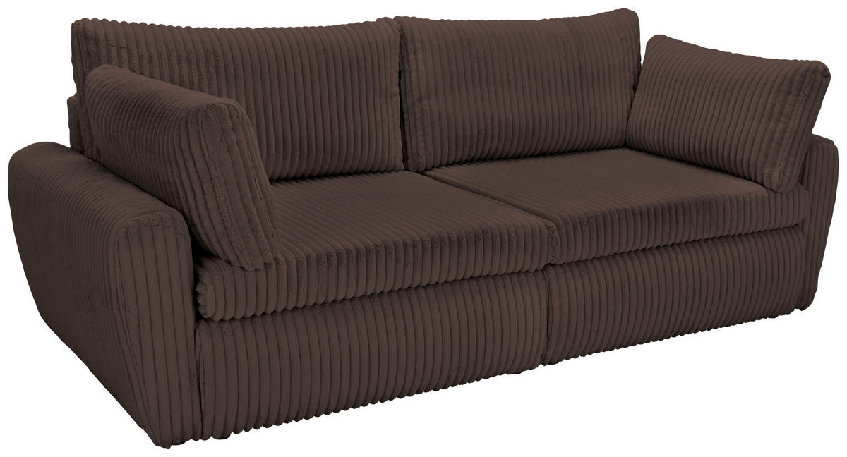 SCHLAFSOFA in Cord, Plüsch Dunkelbraun  - Dunkelbraun/Schwarz, Modern, Kunststoff/Textil (240/90/120cm) - Carryhome