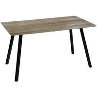 JÍDELNÍ STŮL, černá, barvy dubu, 140/80/75 cm - černá/barvy dubu, Design, kov/kompozitní dřevo (140/80/75cm) - Carryhome