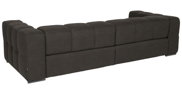 BIGSOFA  in Flachgewebe, Leinenoptik Dunkelbraun  - Dunkelbraun/Schwarz, Design, Textil/Metall (262/66/113cm) - Belluti