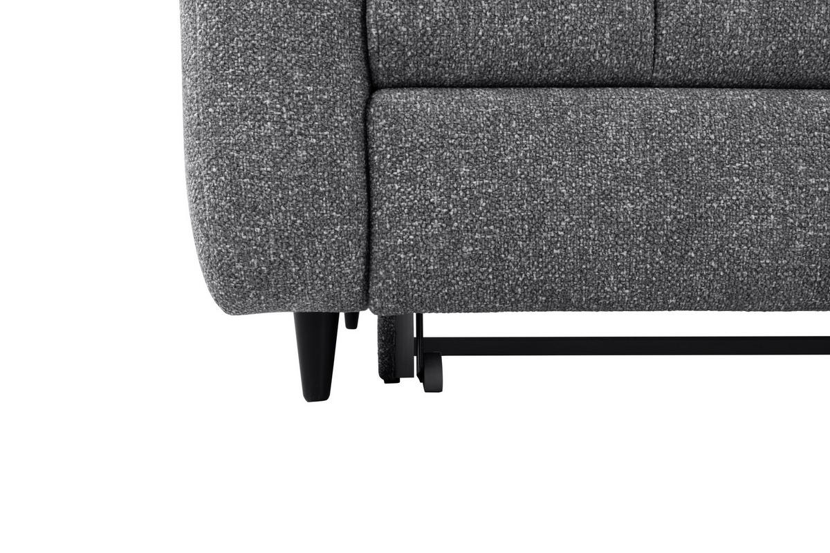 ECKSOFA in Velours Grau  - Schwarz/Grau, MODERN, Holz/Textil (282/184cm) - Lomoco