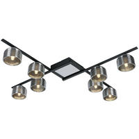 DECKENLEUCHTE    89/89/14 cm  - Chromfarben/Schwarz, Trend, Glas/Kunststoff (89/89/14cm) - Novel