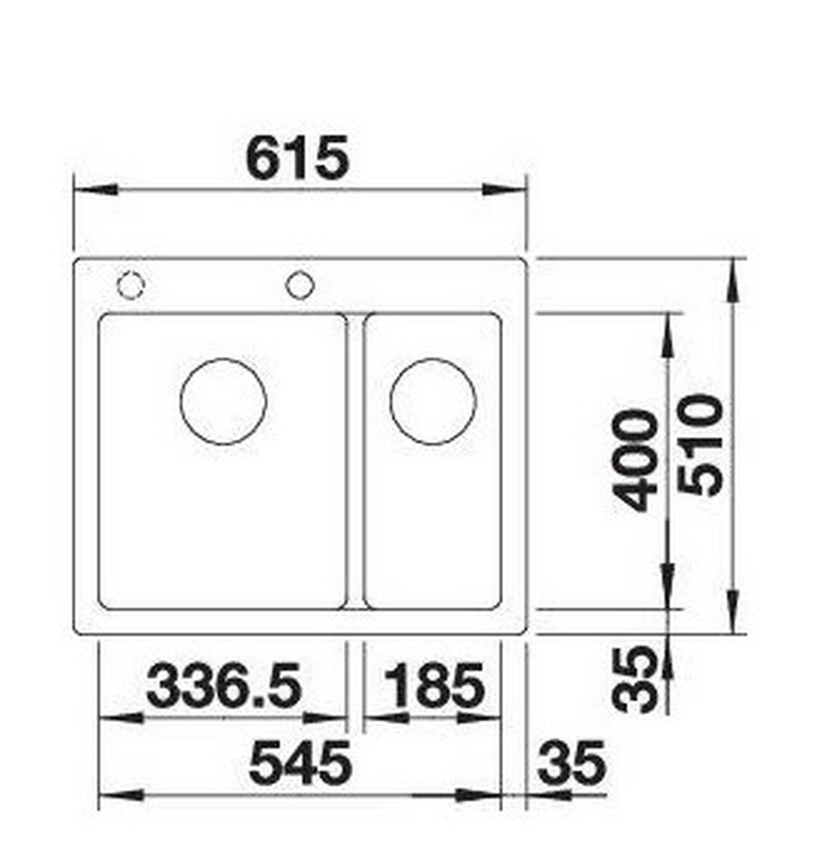 SPÜLE 521689  - Anthrazit, Design, Stein (61,5/23,2/51cm) - Blanco