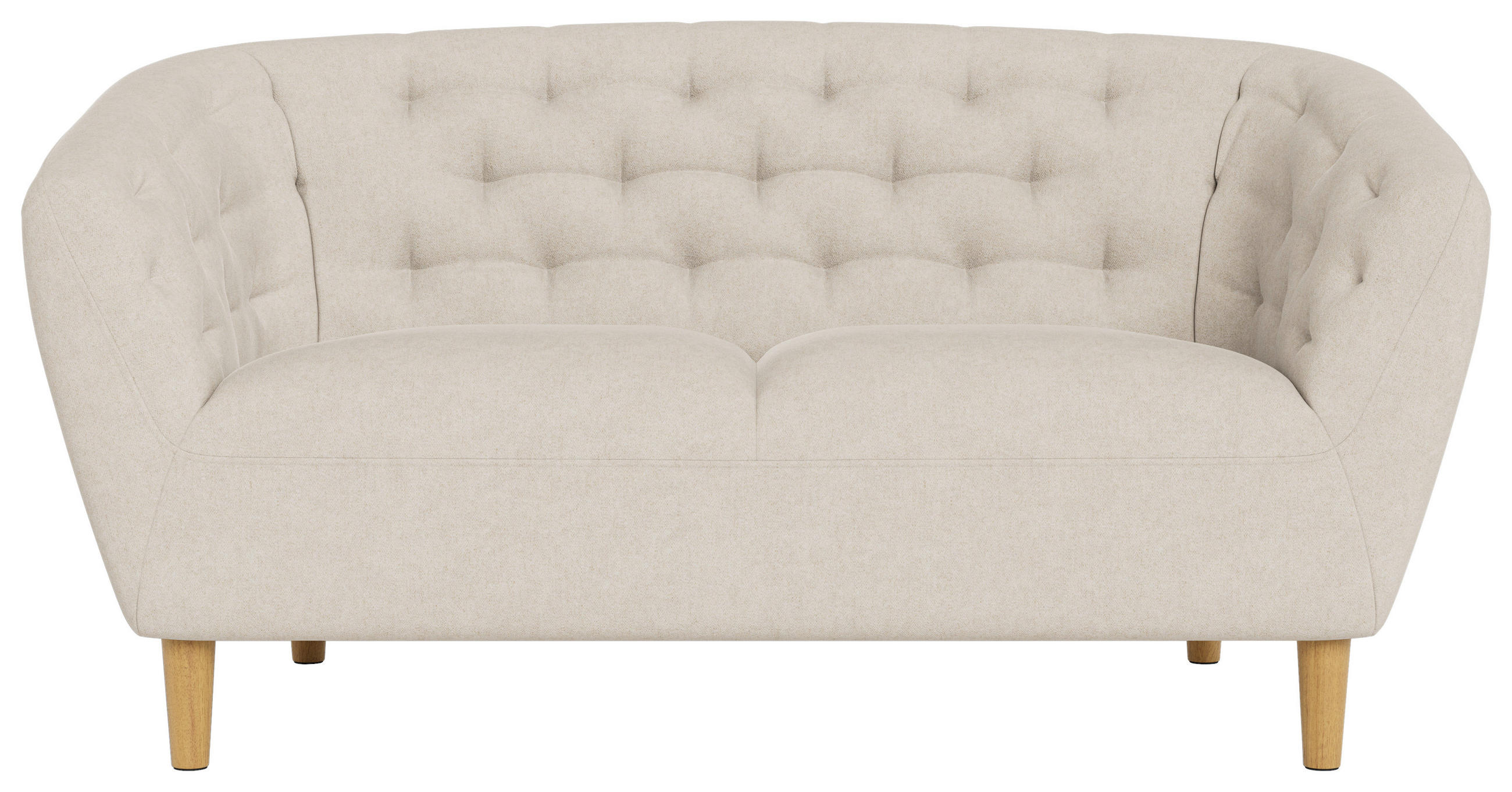 CHESTERFIELD-SOFA Flachgewebe Beige  - Eichefarben/Beige, Trend, Holz/Textil (150/78/84cm) - Ambia Home