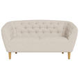 CHESTERFIELD-SOFA Flachgewebe Beige  - Eichefarben/Beige, Trend, Holz/Textil (150/78/84cm) - Ambia Home