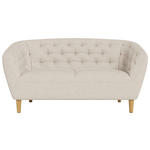 CHESTERFIELD-SOFA Flachgewebe Beige  - Eichefarben/Beige, Trend, Holz/Textil (150/78/84cm) - Ambia Home