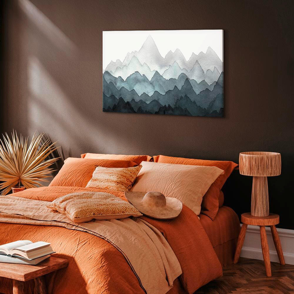 LEINWANDBILD Landschaft & Natur, Abstraktes, Strukturen 60/40/1,2 cm  - Weiß/Dunkelblau, Basics, Holzwerkstoff/Textil (60/40/1,2cm) - artgeist
