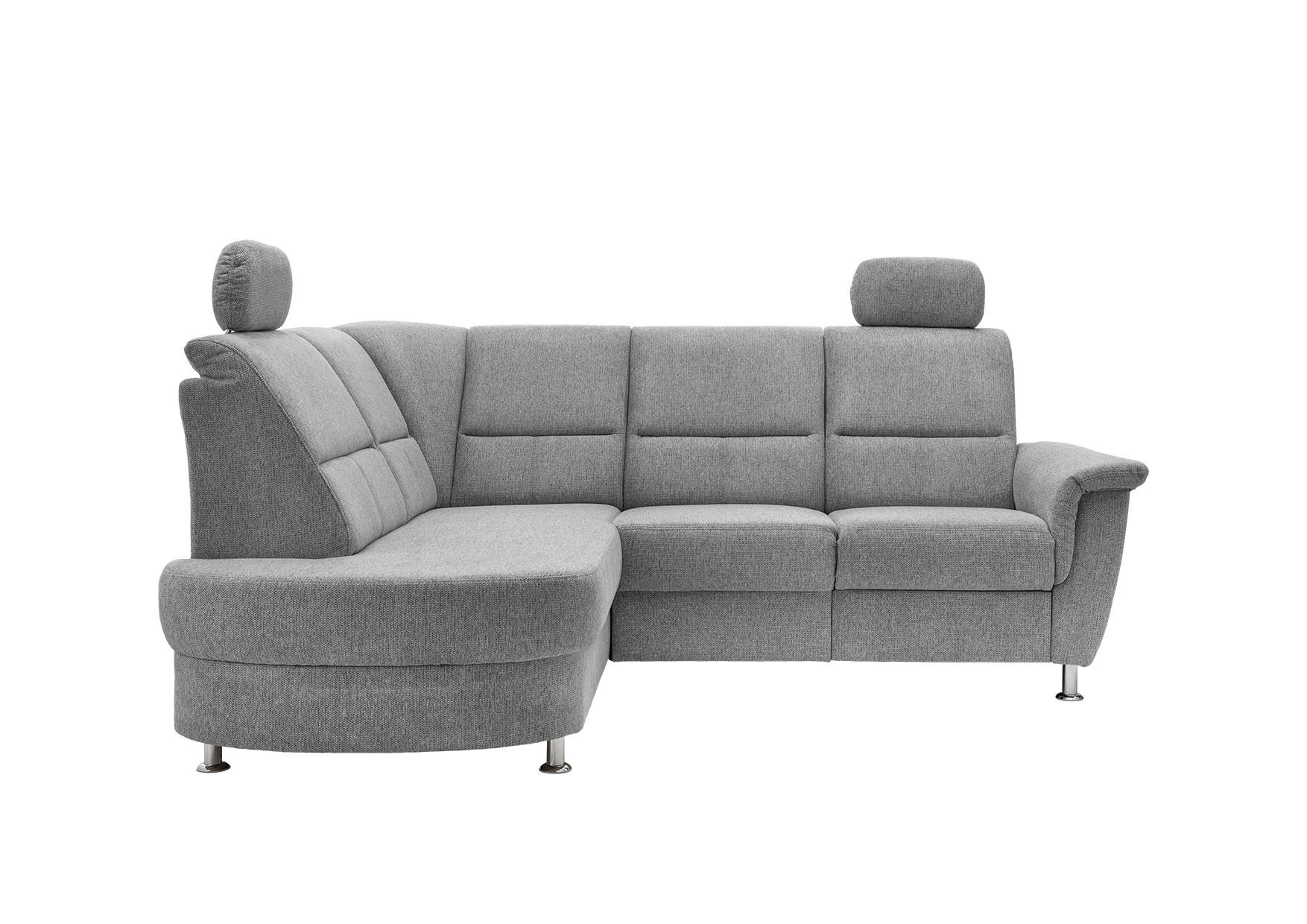 ECKSOFA in Chenille Silberfarben  - Chromfarben/Silberfarben, Konventionell, Textil/Metall (184/231cm) - Livetastic