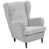 OHRENSESSEL in Cord Hellgrau  - Hellgrau/Schwarz, Basics, Holz/Textil (78/102/98cm) - MID.YOU