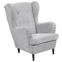 OHRENSESSEL in Cord Hellgrau  - Hellgrau/Schwarz, Basics, Holz/Textil (78/102/98cm) - MID.YOU