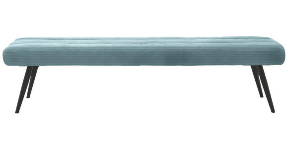 SITZBANK in Textil Hellblau  - Schwarz/Hellblau, Design, Textil/Metall (200/48/47cm) - Dieter Knoll