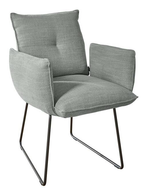 ARMLEHNSTUHL  in Stahl Struktur  - Schwarz/Grau, Design, Textil/Metall (65/90/70cm) - Dieter Knoll