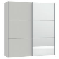 SCHWEBETÜRENSCHRANK  in Hellgrau  - Silberfarben/Hellgrau, Design, Glas/Holzwerkstoff (203/220/65cm) - Jutzler